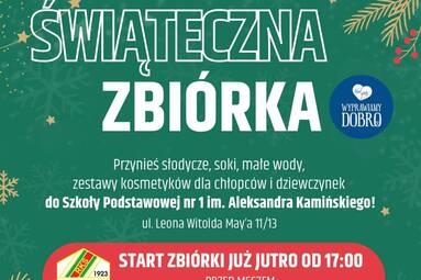 Świąteczna zbiórka podczas sobotniego meczu Lechii Tomaszów Mazowiecki
